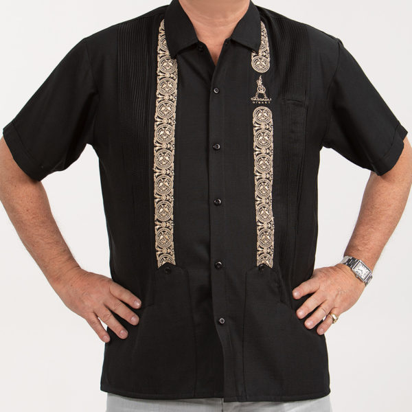Villa Casdagli dark black guayabera shirt